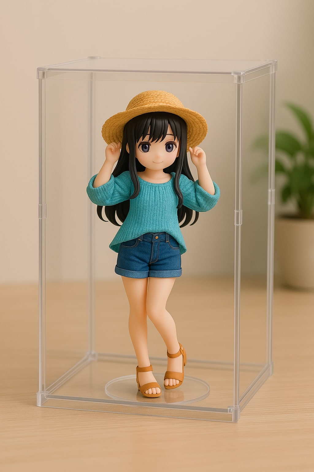 アクリルケースの中のAIフィギュア