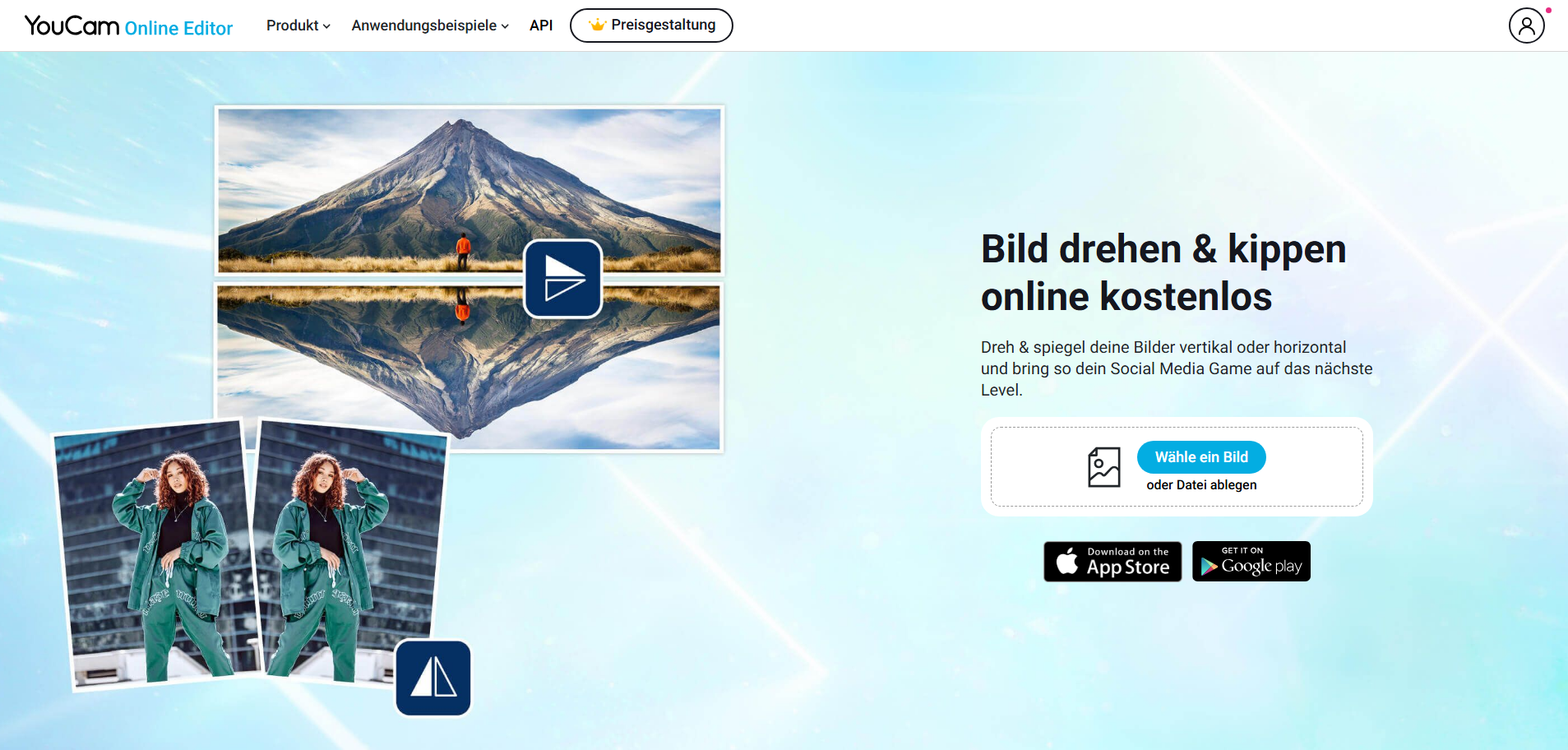 Screenshot vom YouCam Online Editor