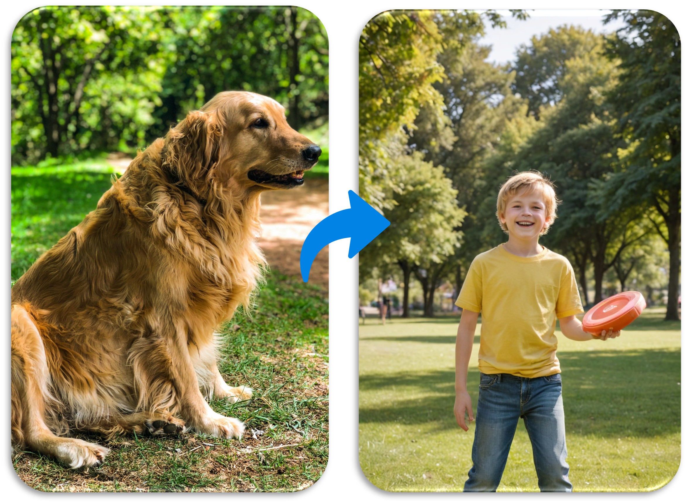 Generatore di Immagini AI YouCam: Trasforma Cane in Umano