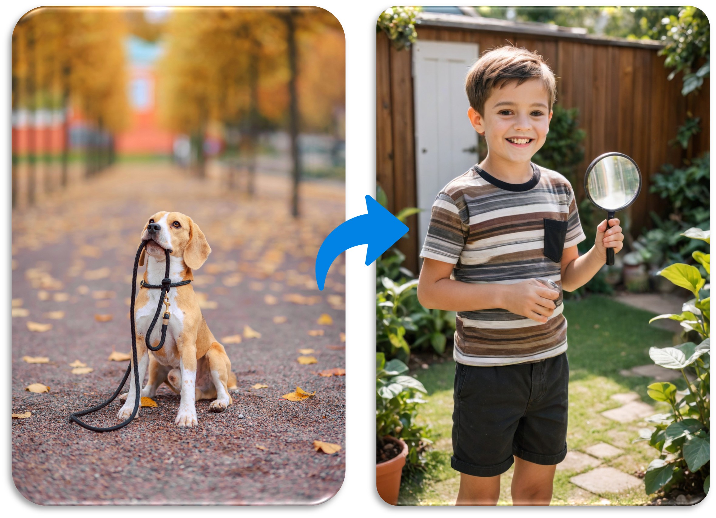 Generatore di Immagini AI YouCam: Trasforma Cane in Umano