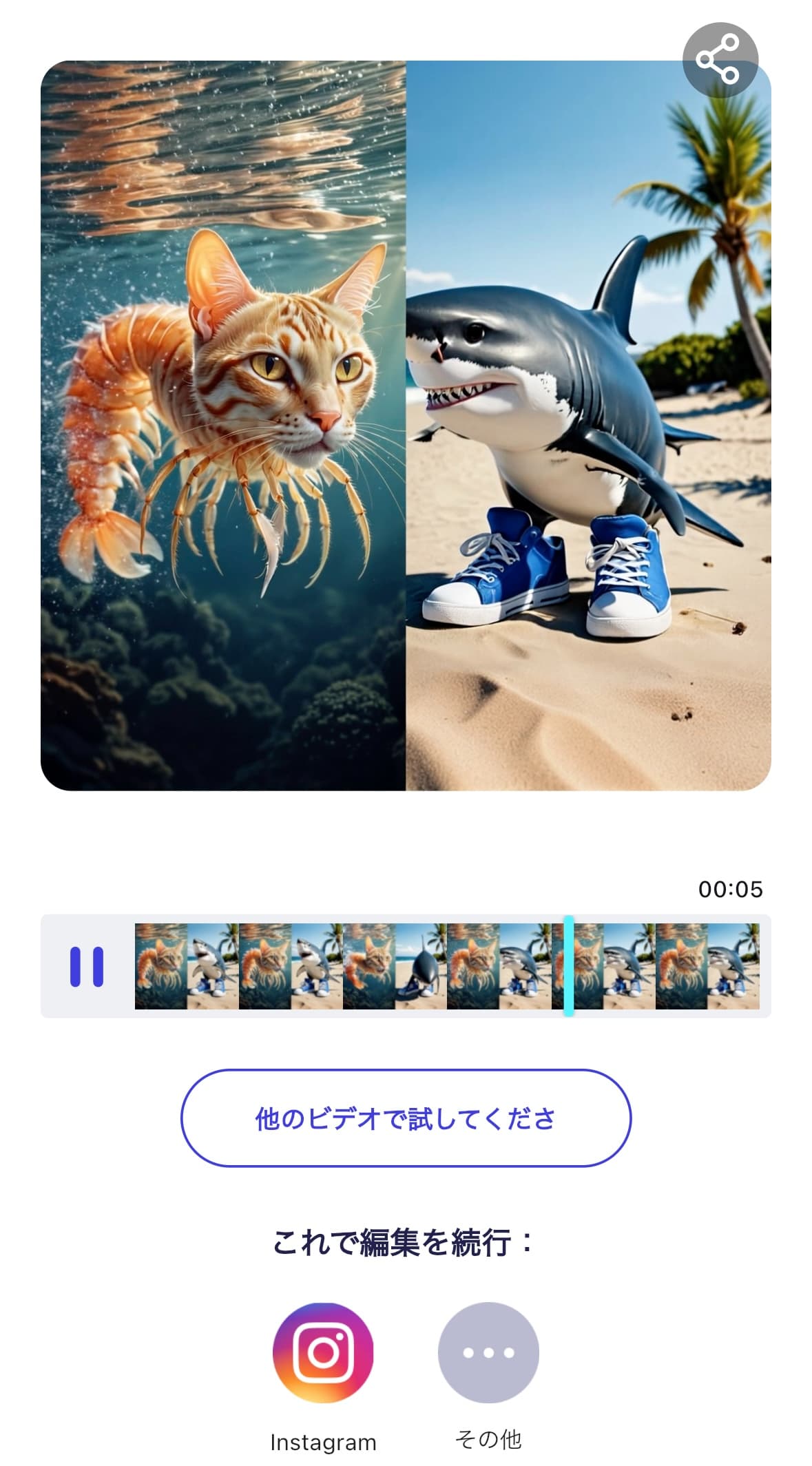完成した動画