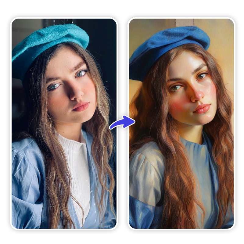 Image en image : photo en peinture