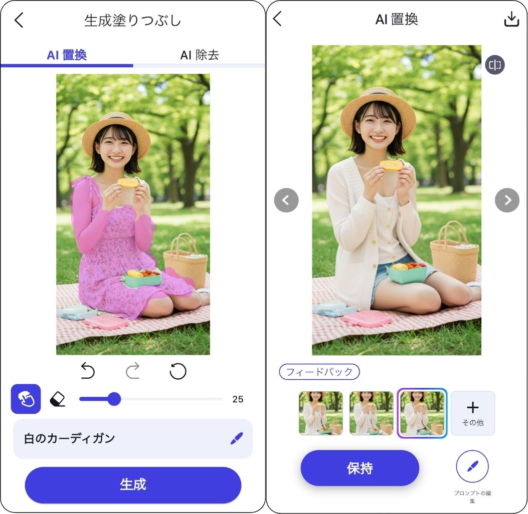 AI置き換え機能