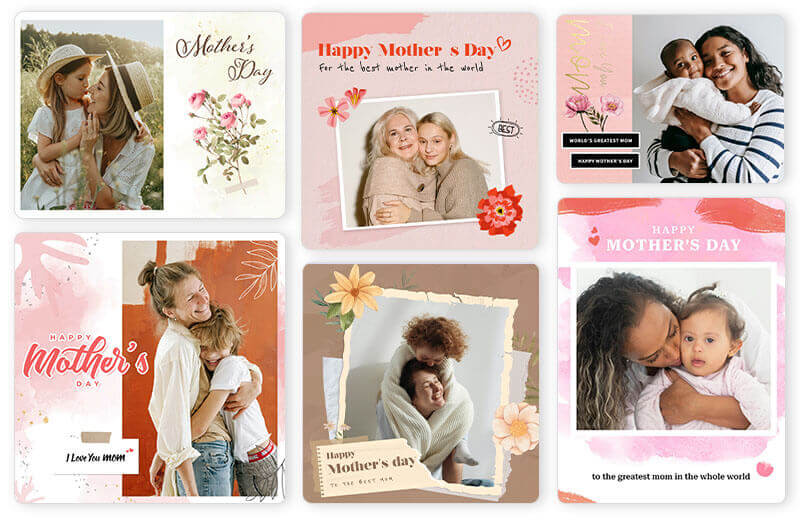 Templates de cartão Dia das Mães no YouCam Perfect