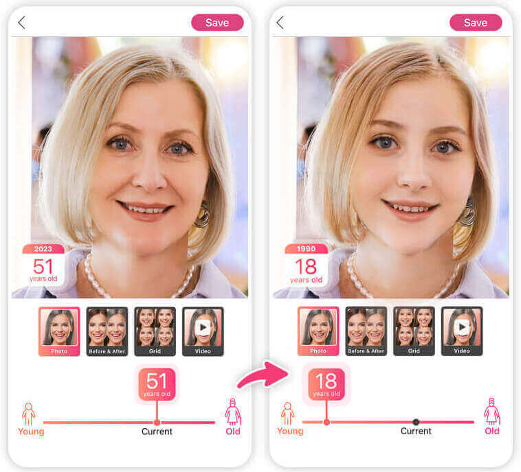 Essayez le filtre jeunesse pour vous voir adolescent et photo rajeunir