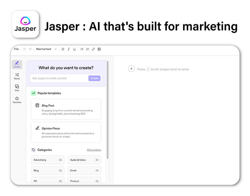 Jasper: Assistente AI per la creazione di campagne di marketing