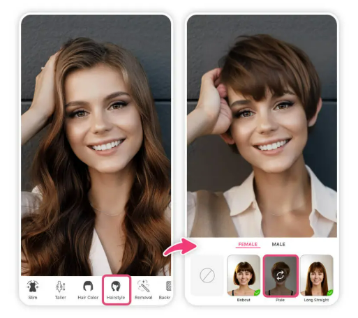 Essayer coiffure IA : coupe Pixie
