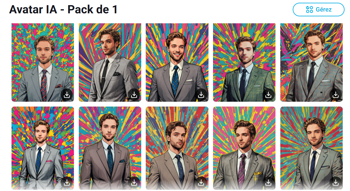 Télécharger mes photos de moi en Pop Art