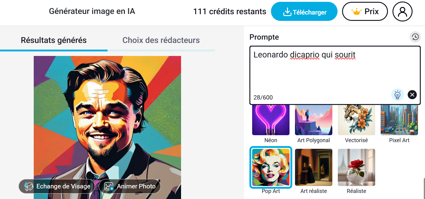 Dicaprio en Pop Art