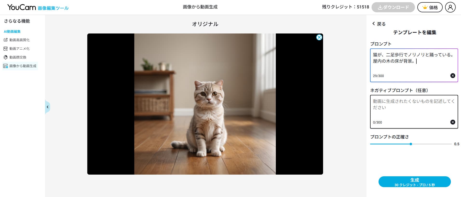 プロンプトを入力