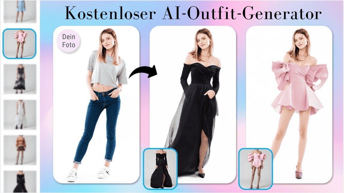 Virtuelle Umkleide mit AI-Outfit-Generator: Vorher-Nachher-Looks