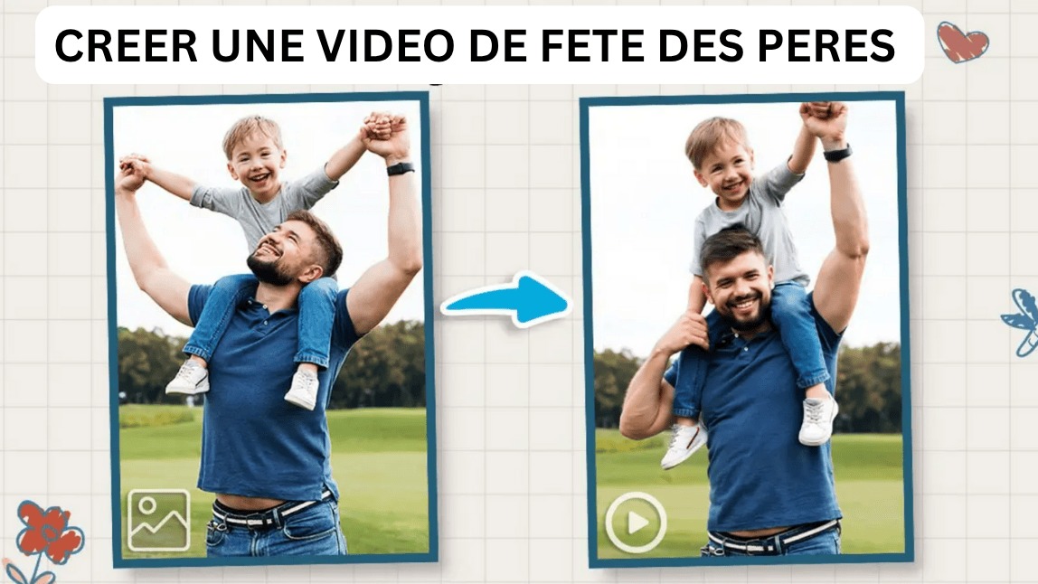 Créer vidéo Fête des Pères : stickers gratuits, effets IA, filtres et texte