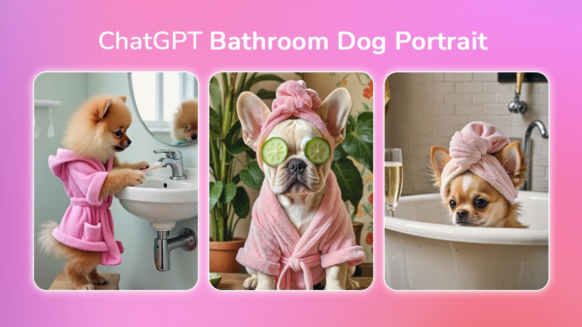 AI Pet Portrait Generator: How to Make AI Dog Bathroom Pictures Online ...