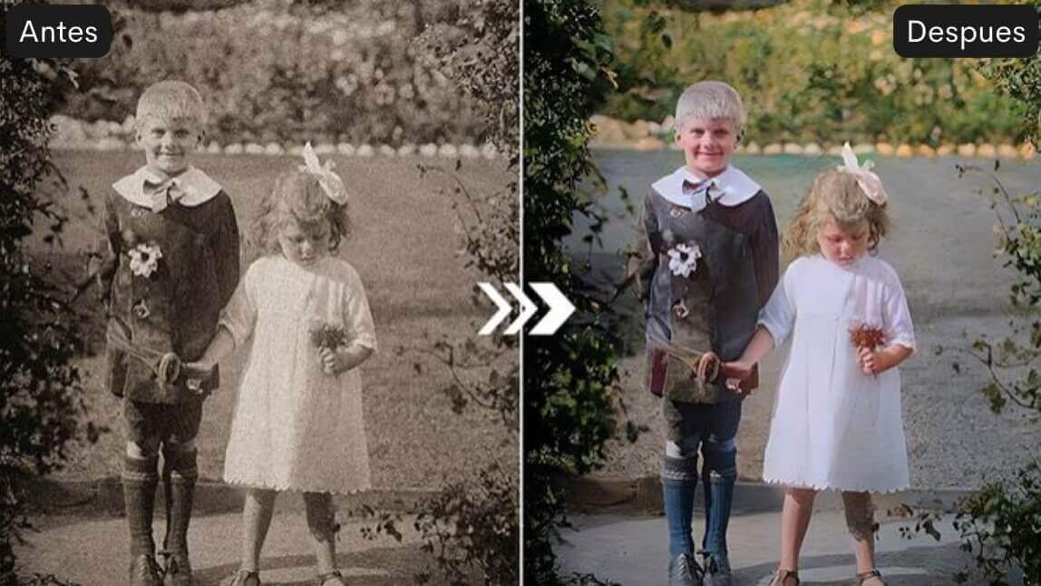 Antes y después de restaurar la foto vieja
