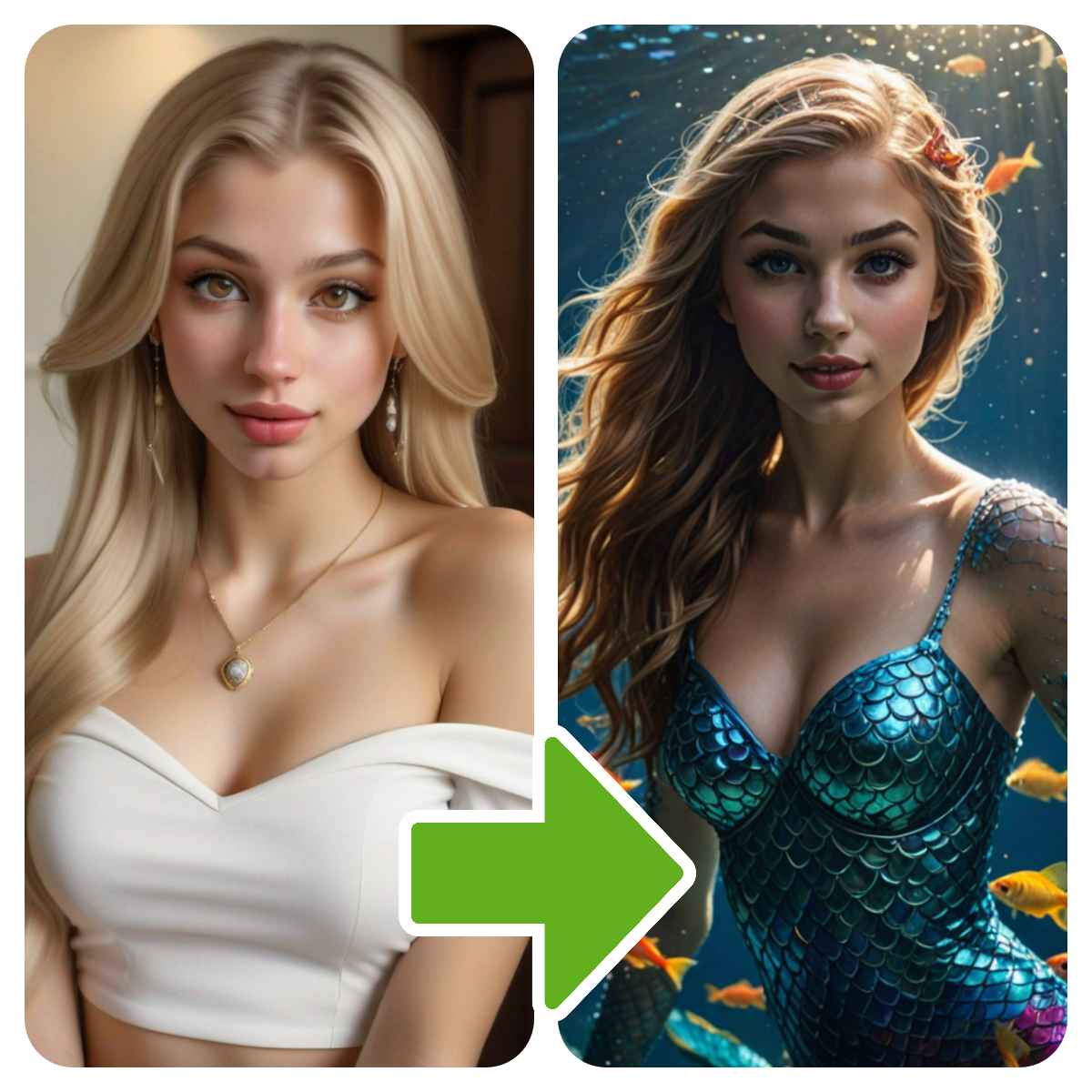 YouCam AI Pro : transformer photo en Sirène