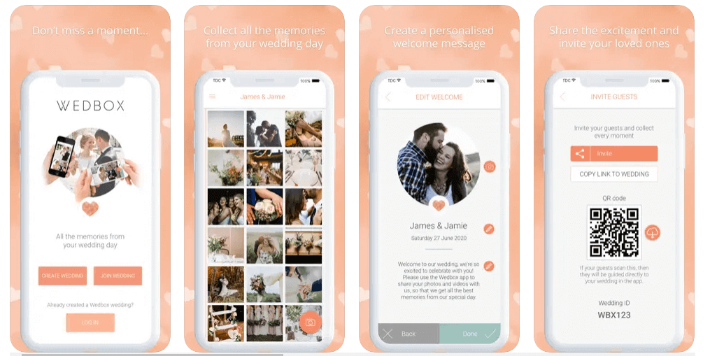 Appli partage photo mariage :  Wedbox