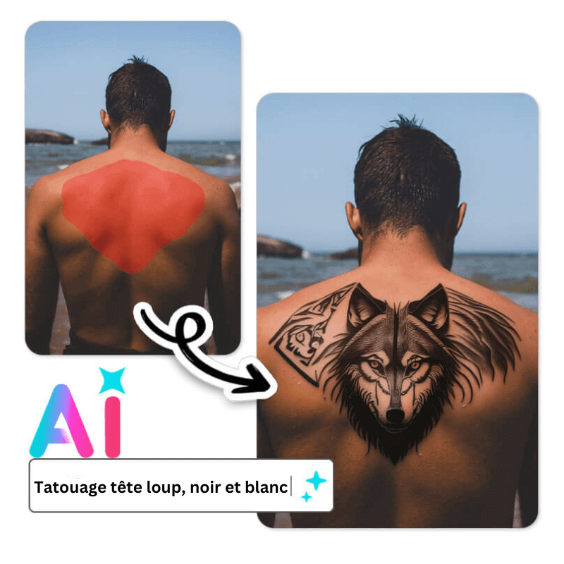 Tatouage Animal par IA créé à l'aide du meilleur générateur de tatouages par IA