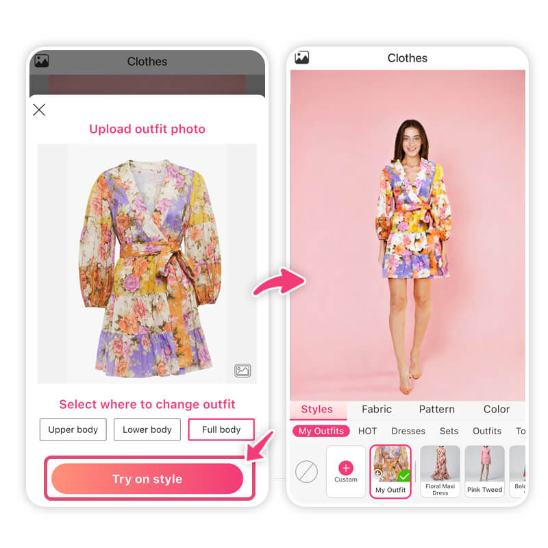 Essayez gratuitement la fonction d’essayage virtuel de vêtements avec YouCam Makeup.