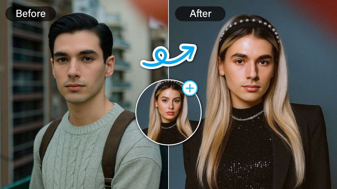 Opposite Gender Filter: Convert Male to Female Photo Online Free