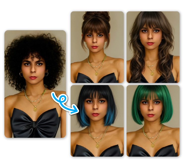 Change Hairstyles with AI Hairstyle Generator
