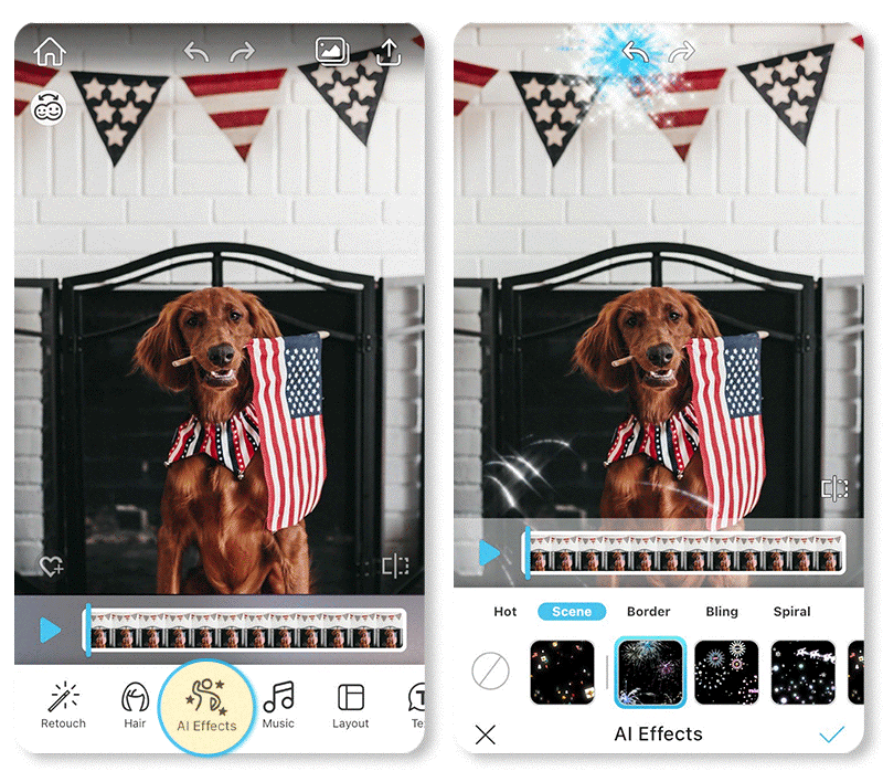 Make Your 4th of July Celebration Video With 700+ Filters and Effects