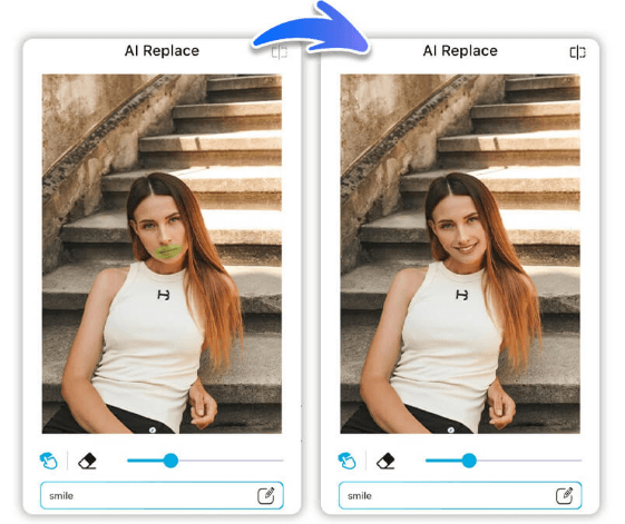 Add smile to photo online with YouCam Online Editor