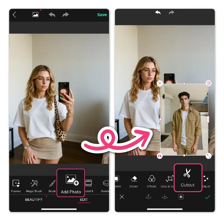 how to add a boyfriend to a photo