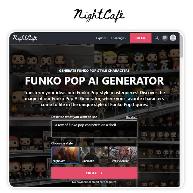 Funko Pop Generator 4: Nightcafe