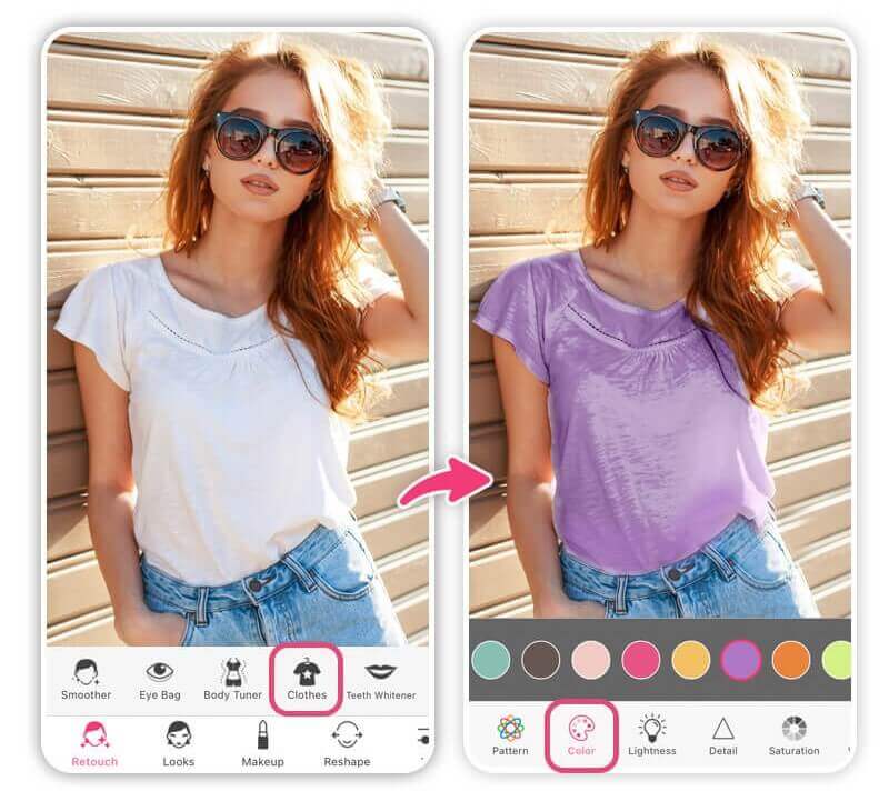 cambiar color de ropa en fotos