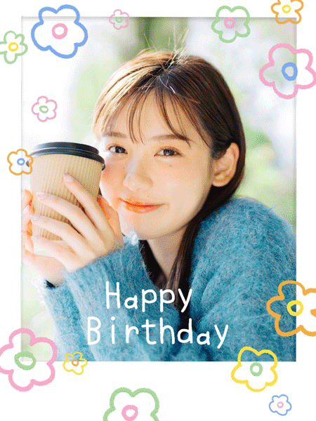 誕生日の写真をアプリで加工してお祝い