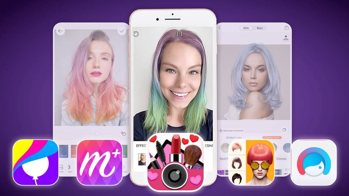 Descubra os melhores aplicativos gratuitos para mudar a cor do cabelo e encontrar sua cor de cabelo ideal glam para as suas selfies diárias.