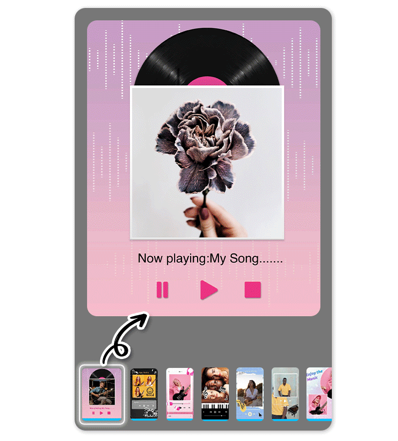 Easily Create Music Player Template with Best Free Template Making App, YouCam Perfect
