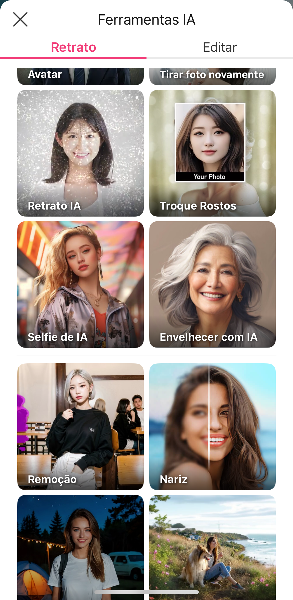 Tela do Aplicativo YouCam Makeup
