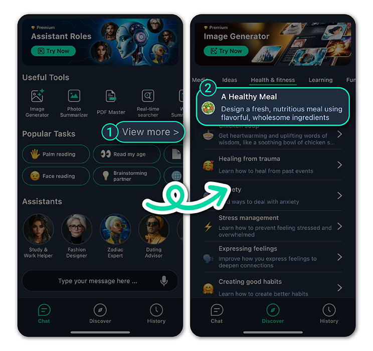 Just type in a request into the AI meal planner to get detailed meal plans.