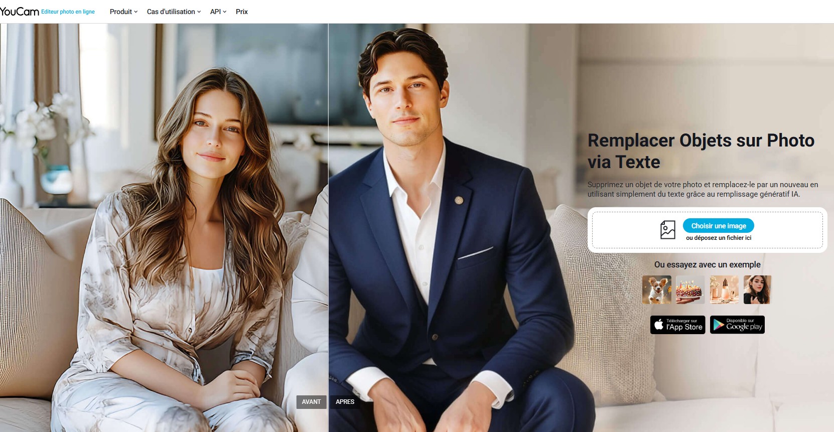 Allez sur Remplacement IA de YouCam Editeur en Ligne