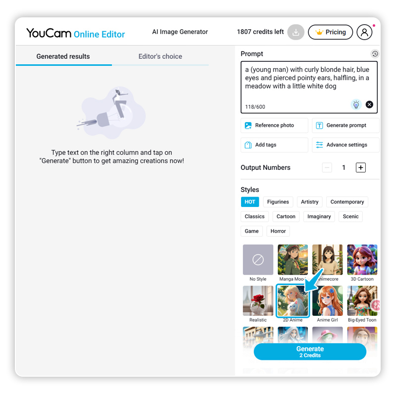 Style IA de YouCam Editeur Photo en Ligne