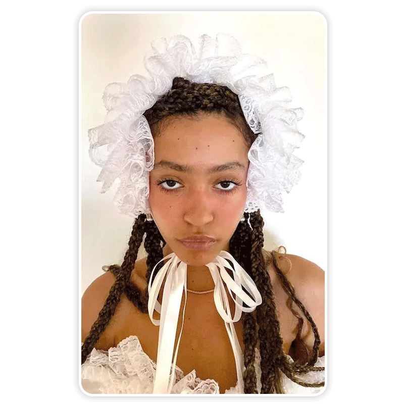 Try Dollcore outfits with AI Clothes tool in YouCam Makeup app.