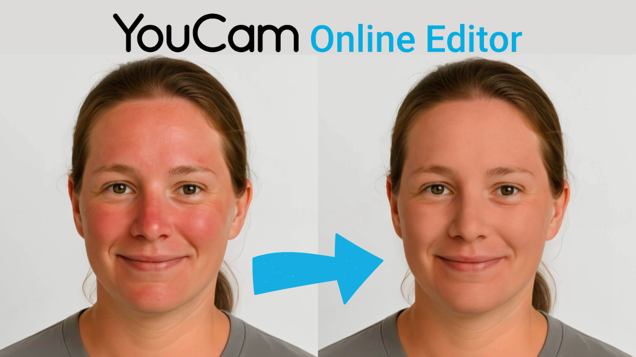 Remove Redness from Face in Photos Online with YouCam Online Editor