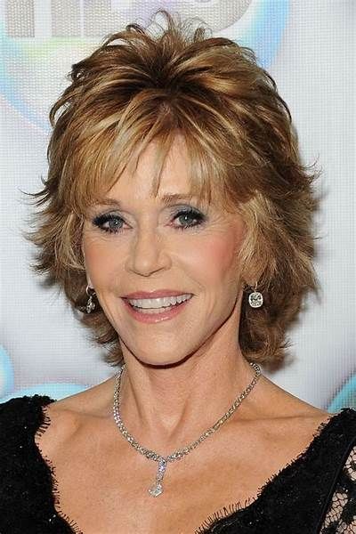 Jane Fonda with short shag hairstyle