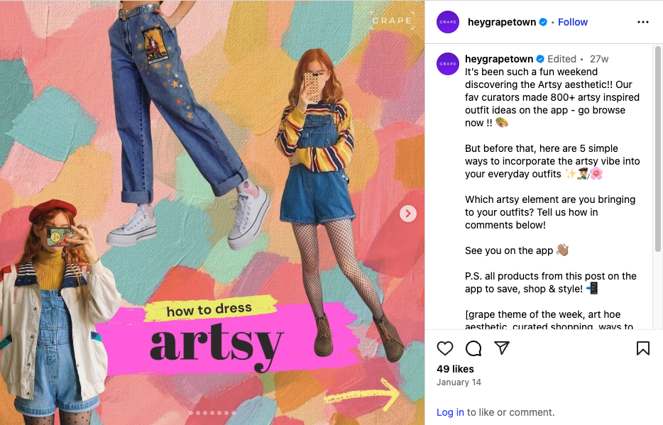 Woman in a colorful, artsy patterned outfit