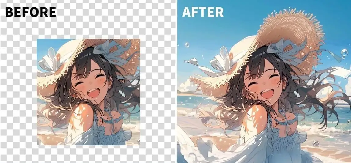 AI擴圖前後對比圖