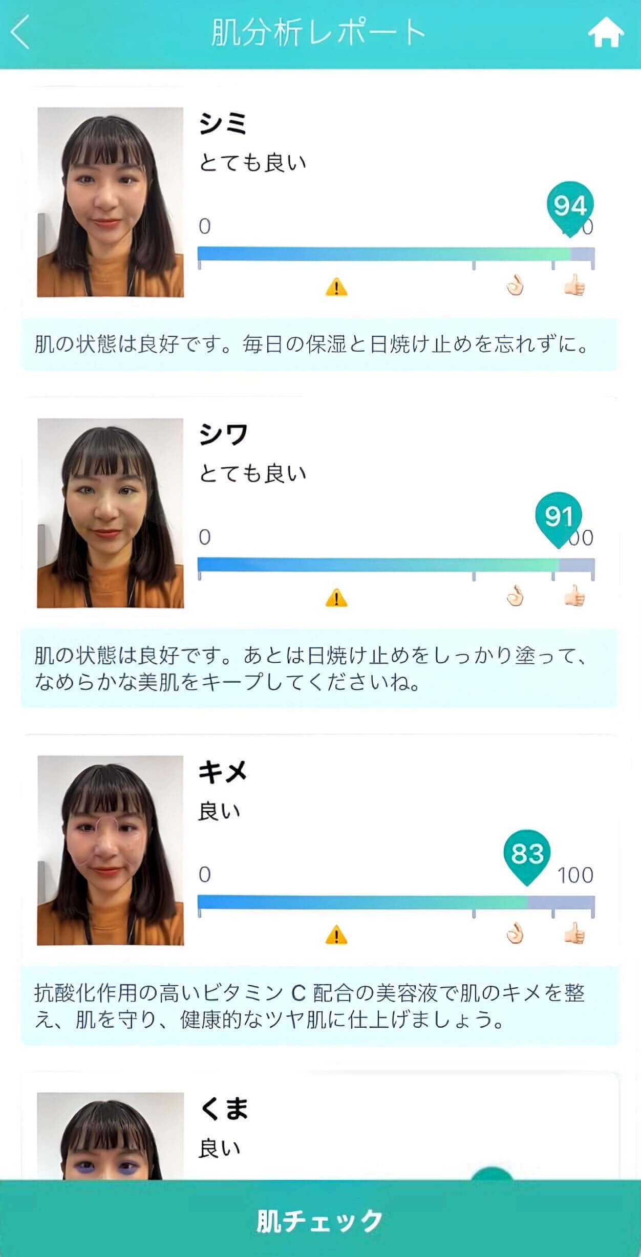 各肌トラブルに関するレポート