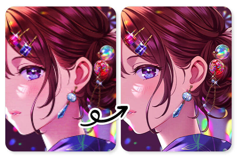 I tried enhancing fan art images with YouCam Enhance