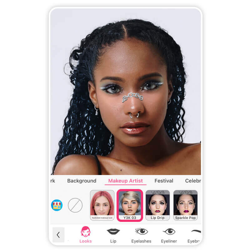filtre piercing septum nez : application pour essayer des piercings