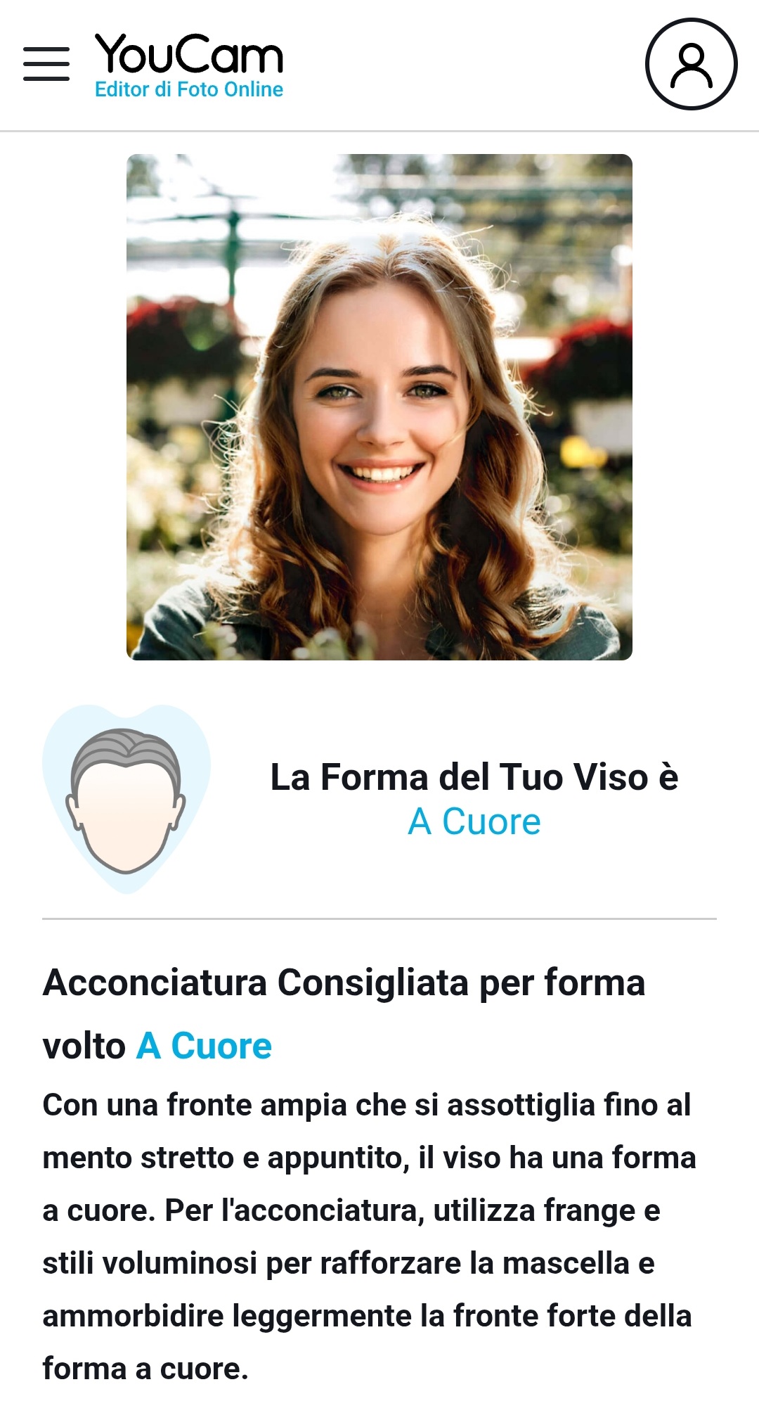 YouCam Online Editor: Miglior Rilevatore Forme del Viso Online