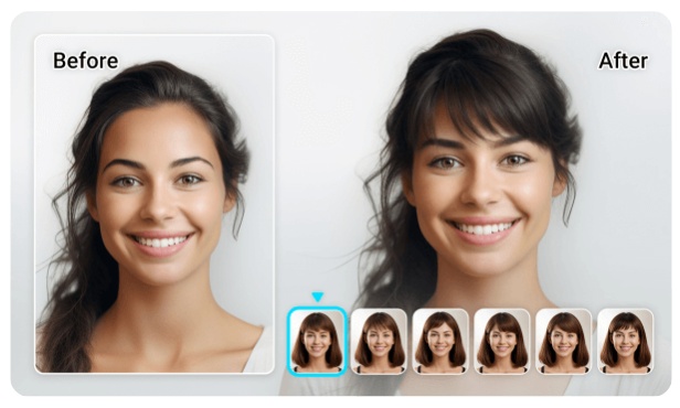 Try on bangs filter with YouCam Online Editor