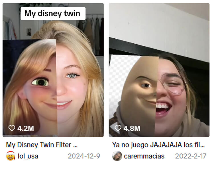 TikTok Disney Twin Filter