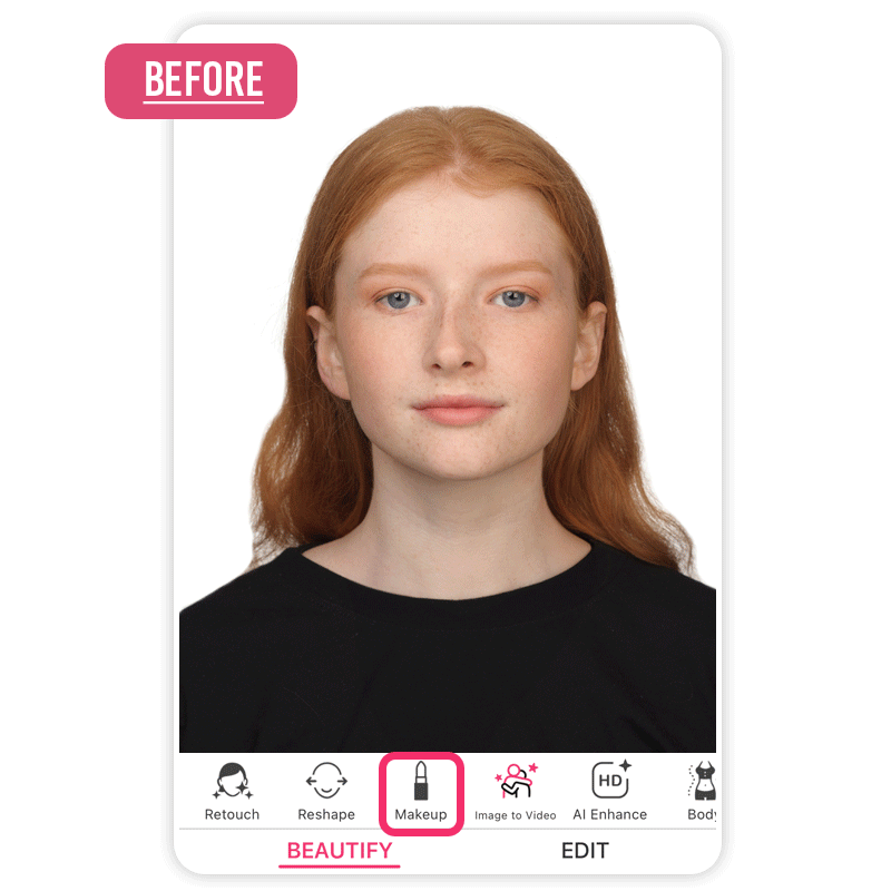 Try on makeup suitable for passport photos with YouCam Makeup