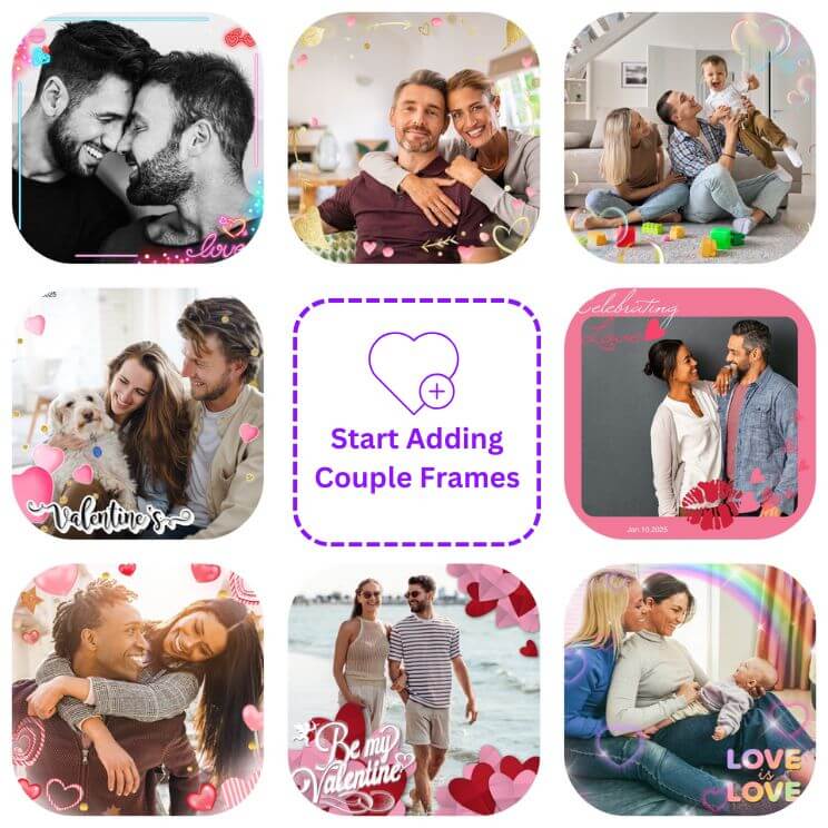 Cadres photos de couple pour St Valentin