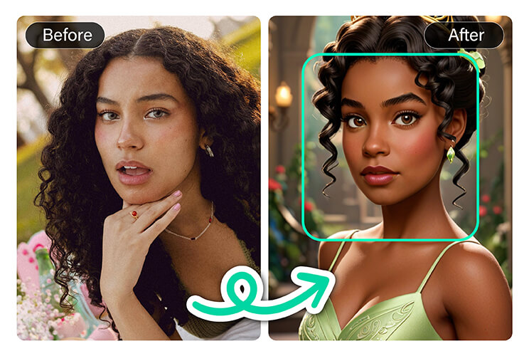 Before and After of Disney Twin Filter